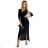 404-6 Shiny dress with a neckline and a slit on the leg - black color black XL