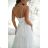 Women's Plus Size (42-46) Long Elegant Party Sleeveless Dress POLISH FASHION PMLBC23265-10 white 34