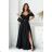 Women's Plus Size (42-46) Long Elegant Party Sleeveless Dress POLISH FASHION PMLBC23265-10 black 34