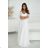 Women's Plus Size (42-46) Long Elegant Party Sleeveless Dress POLISH FASHION PMLBC23265-10 white 34