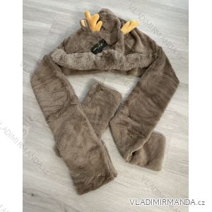 Girls' winter cap and cravat set (3-8 years) WROBI POLAND PV322K-281