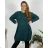 Hoodie Velvet Hooded Long Sleeve Women's Plus Size Dress (L/XL/2XL ONE SIZE) ITALIAN FASHION IM4221269 56/58 modrá petrolejová