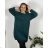 Hoodie Velvet Hooded Long Sleeve Women's Plus Size Dress (L/XL/2XL ONE SIZE) ITALIAN FASHION IM4221269 56/58 modrá petrolejová