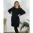 Hoodie Velvet Hooded Long Sleeve Women's Plus Size Dress (L/XL/2XL ONE SIZE) ITALIAN FASHION IM4221269 56/58 modrá petrolejová