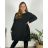 Hoodie Velvet Hooded Long Sleeve Women's Plus Size Dress (L/XL/2XL ONE SIZE) ITALIAN FASHION IM4221269 56/58 modrá petrolejová