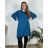 Hoodie Velvet Hooded Long Sleeve Women's Plus Size Dress (L/XL/2XL ONE SIZE) ITALIAN FASHION IM4221269 56/58 modrá petrolejová