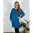 Hoodie Velvet Hooded Long Sleeve Women's Plus Size Dress (L/XL/2XL ONE SIZE) ITALIAN FASHION IM4221269 56/58 modrá petrolejová