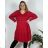 Women's elegant party long sleeve dress (S/M ONE SIZE) ITALIAN FASHION IM322282 dark emerald