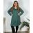 Women's elegant party long sleeve dress (S/M ONE SIZE) ITALIAN FASHION IM322282 dark emerald