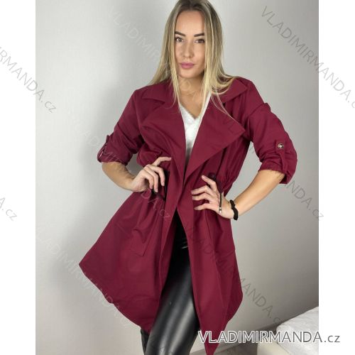 Women's Fluffy Coat (S/M ONE SIZE) ITALIAN FASHION IM723050 M / L wine