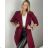 Women's Fluffy Coat (S/M ONE SIZE) ITALIAN FASHION IM723050 M / L wine