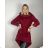 Fleece coat long sleeve zipper hooded women's oversized (XL / 2XLONE SIZE) ITALIAN FASHION IMD211123 S / M wine