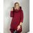 Fleece coat long sleeve zipper hooded women's oversized (XL / 2XLONE SIZE) ITALIAN FASHION IMD211123 S / M wine