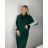 Women's Plus Size Long Warm Long Sleeve Dress (50/52/54 ONE SIZE) ITALIAN FASHION IM424636 50/52 emerald green