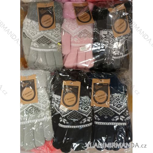 Women's knitted finger gloves (ONE SIZE) sandra SAN24R939PM