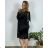 Women's Long Chiffon Short Sleeve Dress (S/M ONE SIZE) ITALIAN FASHION IMWGS231048  black