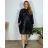 Women's Long Chiffon Short Sleeve Dress (S/M ONE SIZE) ITALIAN FASHION IMWGS231048  black