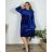 Women's Long Chiffon Short Sleeve Dress (S/M ONE SIZE) ITALIAN FASHION IMWGS231048 56/58 Royal blue