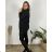 Women's Turtleneck Sweater Knit Long Sleeve Women's (uni sm) ITALIAN FASHION IM4192002 52/54 black