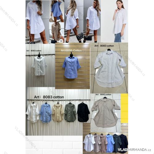 Shirt 3/4 sleeve ladies strip (4XL/5XL ONE SIZE) ITALSKÁ MÓDA IM422026