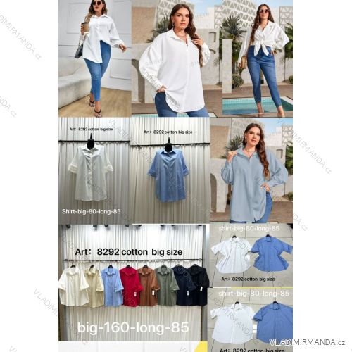 Shirt 3/4 sleeve ladies strip (4XL/5XL ONE SIZE) ITALSKÁ MÓDA IM422026