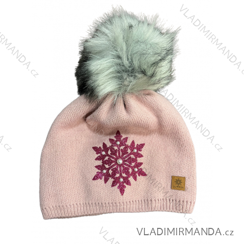 Women's winter hat (ONE SIZE) WOOLK POLISH FASHION PV419240 ONE SIZE pink