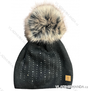 Women's cap with stones (uni) WOOLK POLAND PV417027