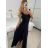 Women's elegant party long sleeve dress (S/M ONE SIZE) ITALIAN FASHION IM322282 -   black -   S / M