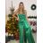 Women's Strappy Long Satin Party Dress (S/M ONE SIZE) ITALIAN FASHION IMM24M9156/DU -   red -   S/M/L