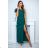 Women's Plus Size (42-46) Long Elegant Party Sleeveless Dress POLISH FASHION PMLBC23265-10 green 38