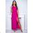 Women's Plus Size (42-46) Long Elegant Party Sleeveless Dress POLISH FASHION PMLBC23265-10 fialová purpurová 40