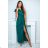 Women's Plus Size (42-46) Long Elegant Party Sleeveless Dress POLISH FASHION PMLBC23265-10 green 38