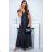 Women's Plus Size (42-46) Long Elegant Party Sleeveless Dress POLISH FASHION PMLBC23265-10 black 46