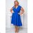 Women's Plus Size (42-46) Long Elegant Party Sleeveless Dress POLISH FASHION PMLBC23265-10 Royal blue 42