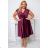 Women's Plus Size (42-46) Long Elegant Party Sleeveless Dress POLISH FASHION PMLBC23265-10 wine 42