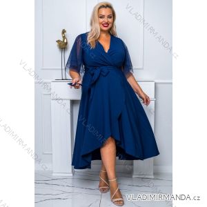 Women's Plus Size (42-46) Long Elegant Party Sleeveless Dress POLISH FASHION PMLBC23265-10