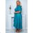 Women's Plus Size (42-46) Long Elegant Party Sleeveless Dress POLISH FASHION PMLBC23265-10 turquoise 50