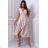 Women's Plus Size (42-46) Long Elegant Party Sleeveless Dress POLISH FASHION PMLBC23265-10 light gold 40