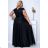 Women's Plus Size (42-46) Long Elegant Party Sleeveless Dress POLISH FASHION PMLBC23265-10 black 48