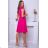 Women's Plus Size (42-46) Long Elegant Party Sleeveless Dress POLISH FASHION PMLBC23265-10 růžová fuchsiová 50