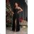 Women's Plus Size Long Formal Short Sleeve Dress (34-50 ONE SIZE) POLISH FASHION PMLEL24DIANA black 40