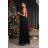 Women's Plus Size Long Formal Short Sleeve Dress (34-50 ONE SIZE) POLISH FASHION PMLEL24DIANA black 40