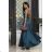 Long satin evening dress with straps for women (34-42) POLISH FASHION PMLEL24NATHALIEA9 petrol blue 42