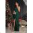 Women's Strapless Long Satin Party Dress (34-42) POLISH FASHION PMLEL24NATHALIE dark green 42