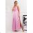 Women's Long Formal Short Sleeve Dress (36-54) POLISH FASHION PMLMR23ALICE pink 44