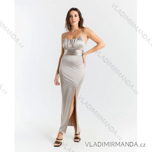 Women's Long Elegant Strapless Satin Party Dress (S/M ONE SIZE) ITALIAN FASHION IMPSH236357A/DU