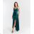 Women's Long Strapless Sequin Party Dress (S/M ONE SIZE) ITALIAN FASHION IMPSH233348 S / M emerald green