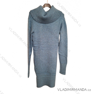 Women's long sleeve turtleneck knit dress (S/M ONE SIZE) FRENCH FASHION FMB24D-525