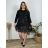 Women's Casual 3/4 Long Sleeve Dress (40/42/44 ONE SIZE) ITALIAN FASHION IMPLI2420575 46/48 black