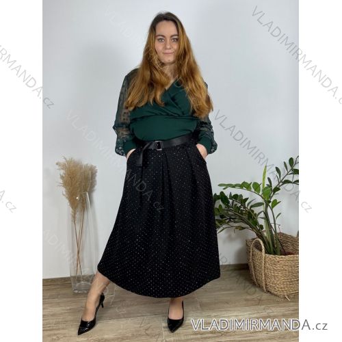 Women's Warm Long Sleeve Dress (L / XL ONE SIZE) ITALIAN FASHION IM421MIA 42/44 black